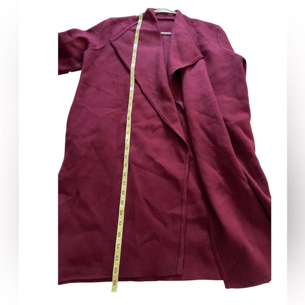 Burgundy Knit Open Cardigan Large - Picture 5 of 9